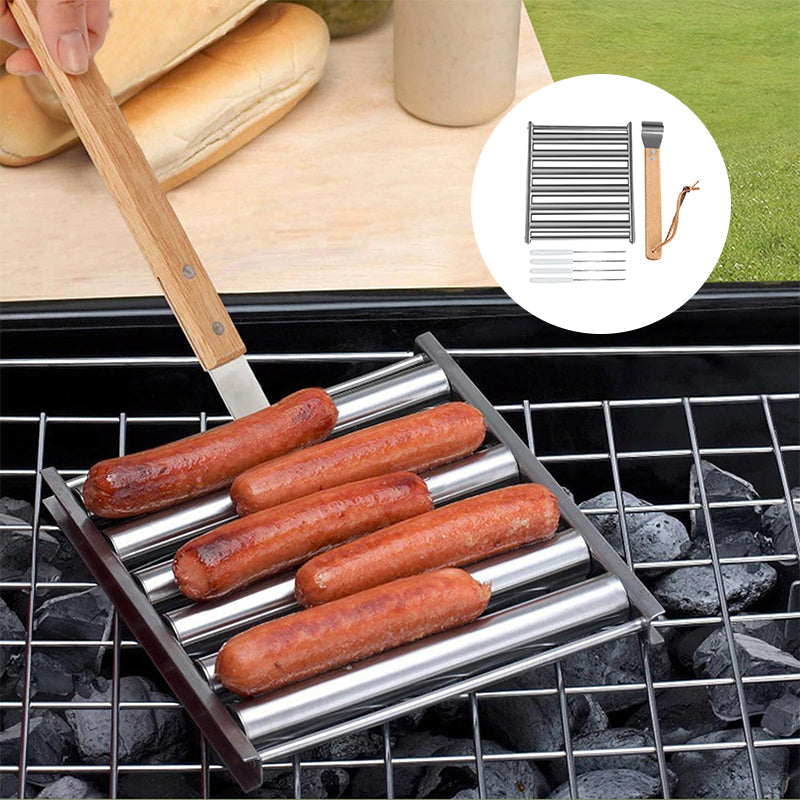 Rolling hot dog rack