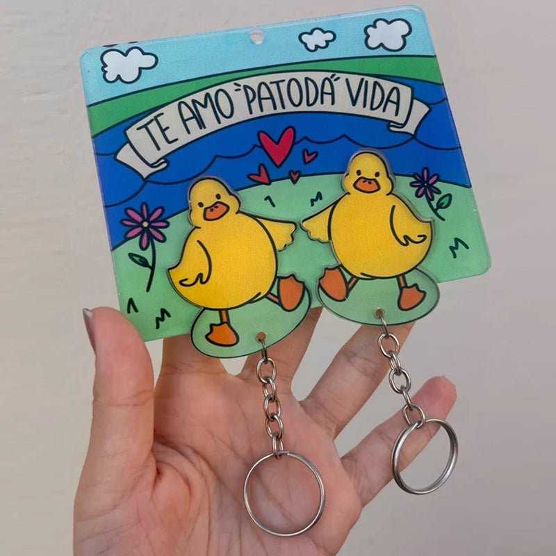 Duck Couple Keychain