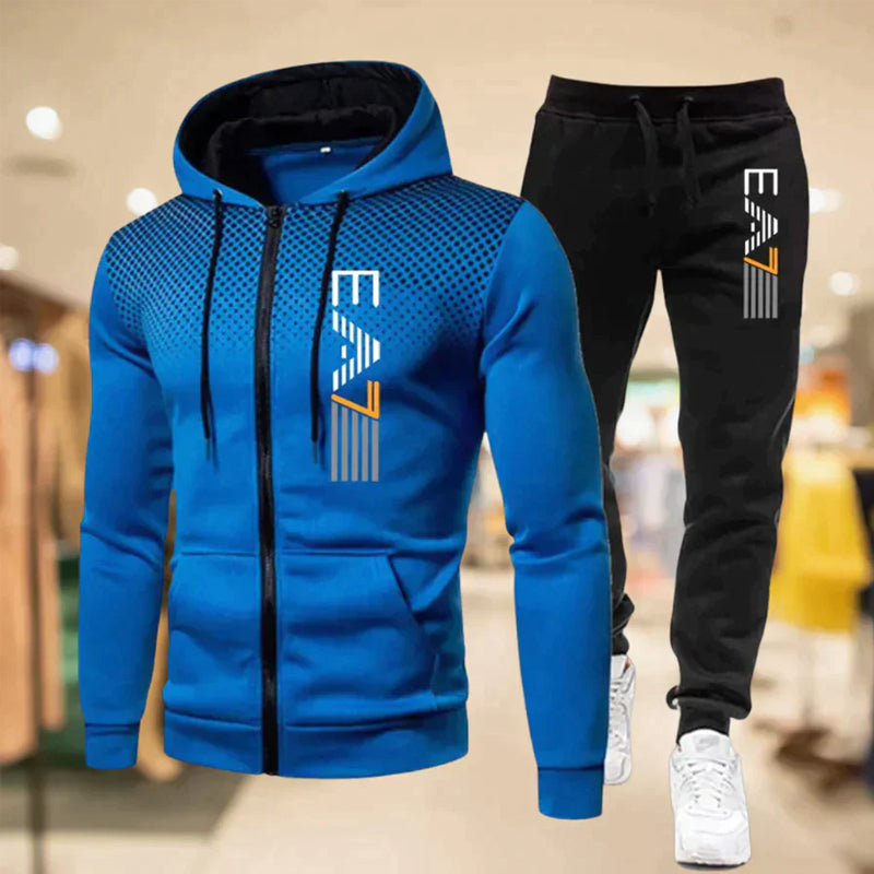 Men's Zip Hoodie Sweatpants Set