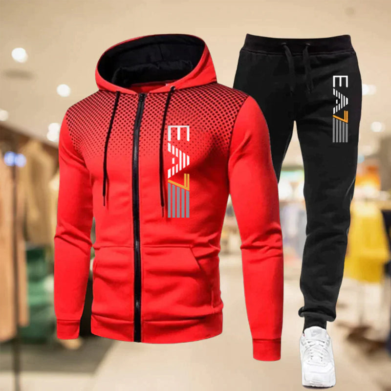 Men's Zip Hoodie Sweatpants Set