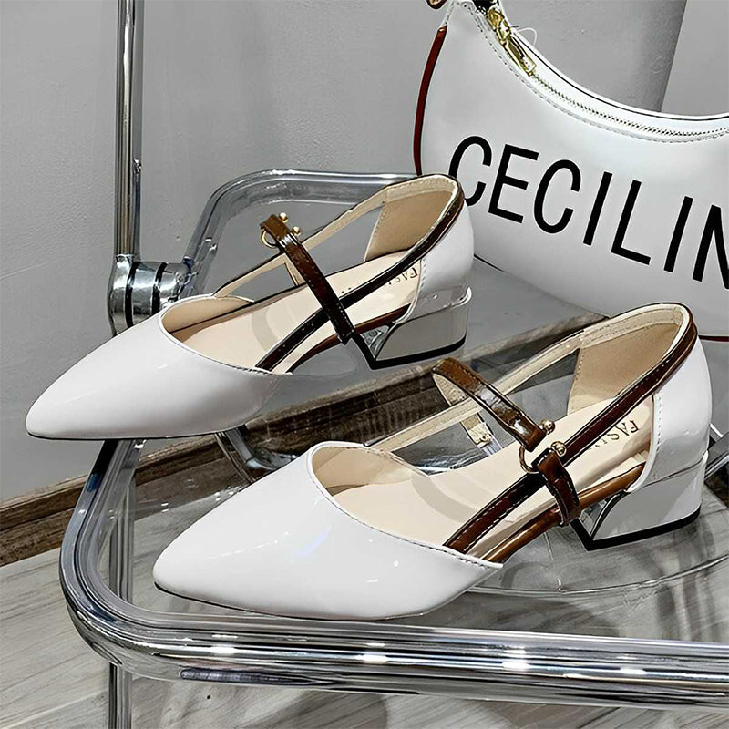 Pointed-toe low-cut high heels