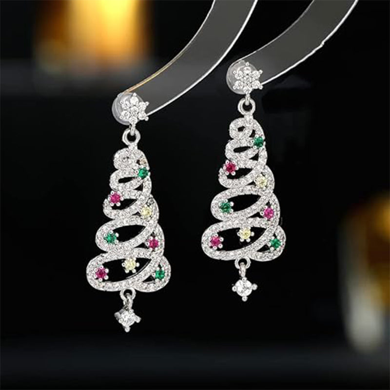 Shiney Christmas tree earrings