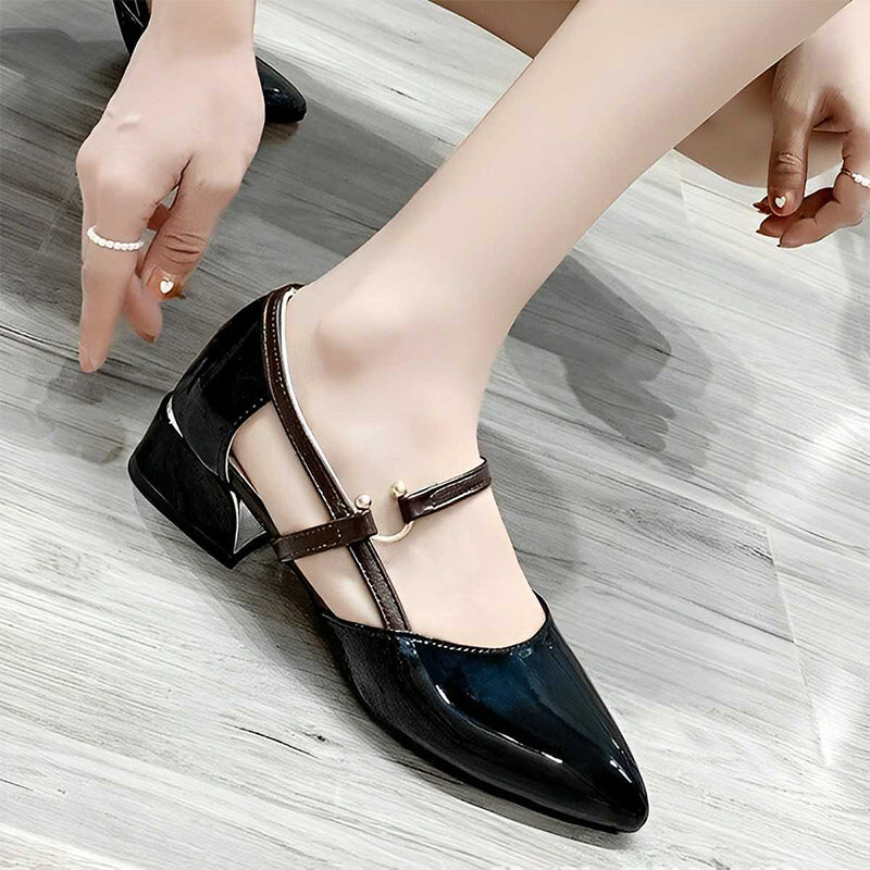 Pointed-toe low-cut high heels