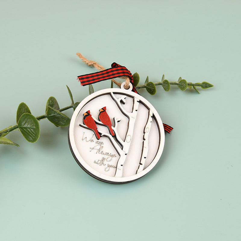 Handmade Memorial Ornament with Cardinals