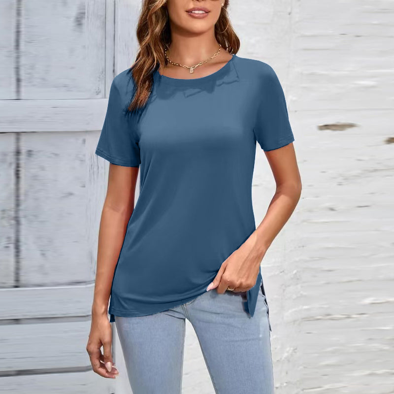 Women's casual side slit t-shirt