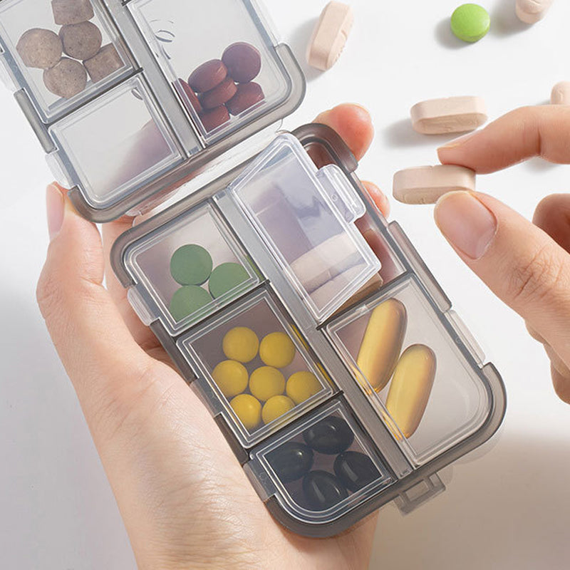 Portable Pill Organizer with Labels