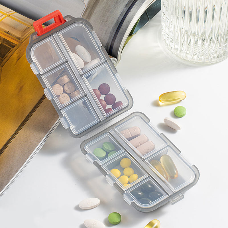 Portable Pill Organizer with Labels