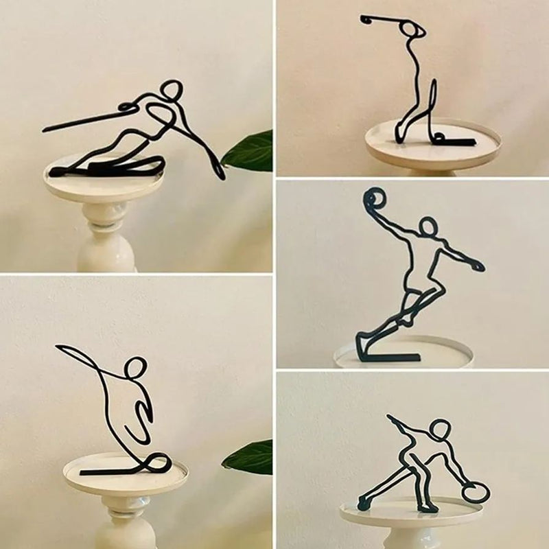 Minimalist Ornament Athlete Metal Statue