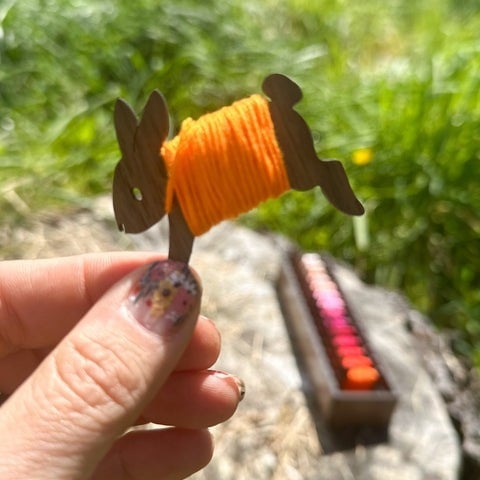Creative Wooden Rabbit Spool Set Decoration
