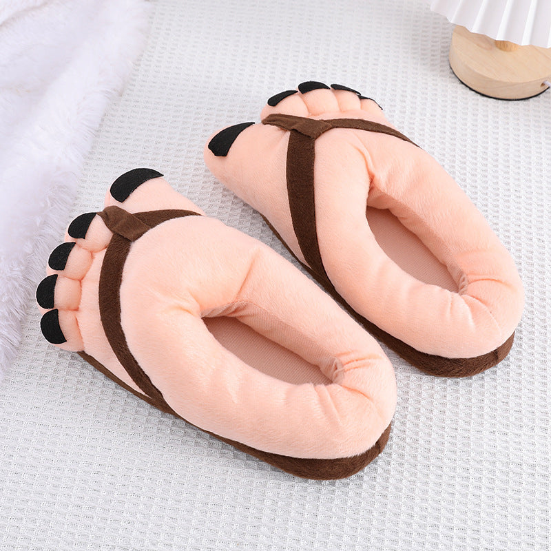 Funny Foot Plush Novelty Slippers