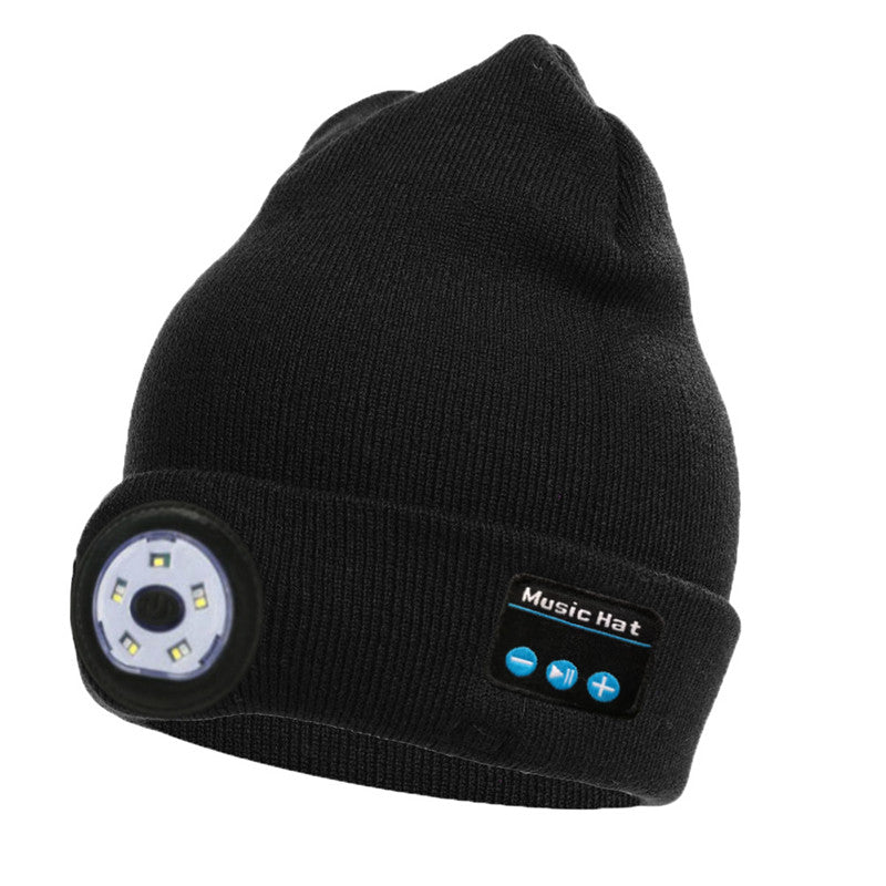 Bluetooth Beanie Hat with LED Headlight