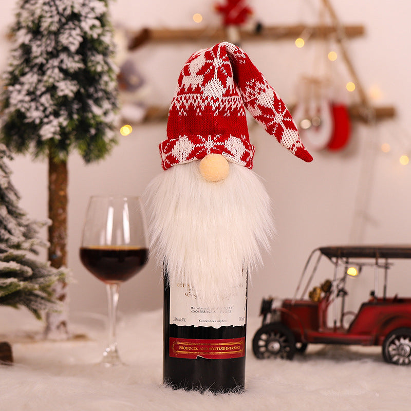 Christmas Faceless Gnome Wine Bottle Covers