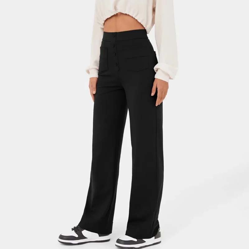 Multiple Pockets Straight Leg Casual Pants