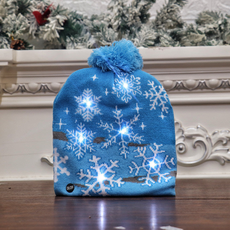 Colorful luminous knitted Christmas hat