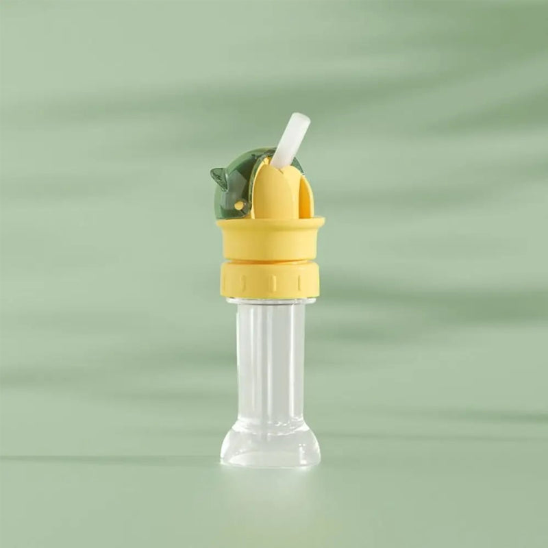 Reusable children's beverage water bottle straw lid