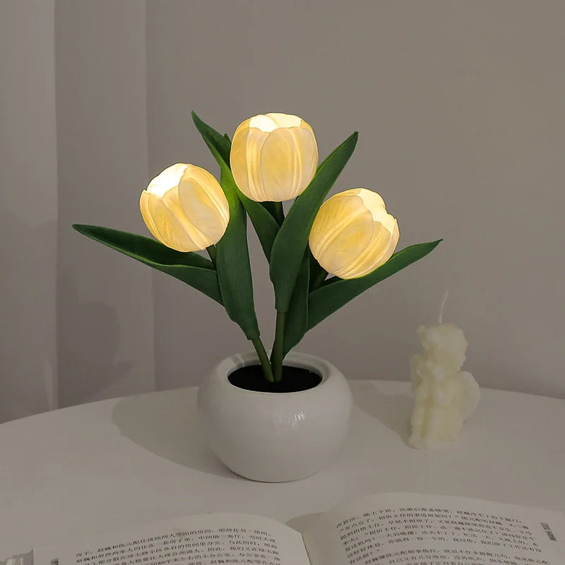 LED Tulip Night Light Flower Table Lamp