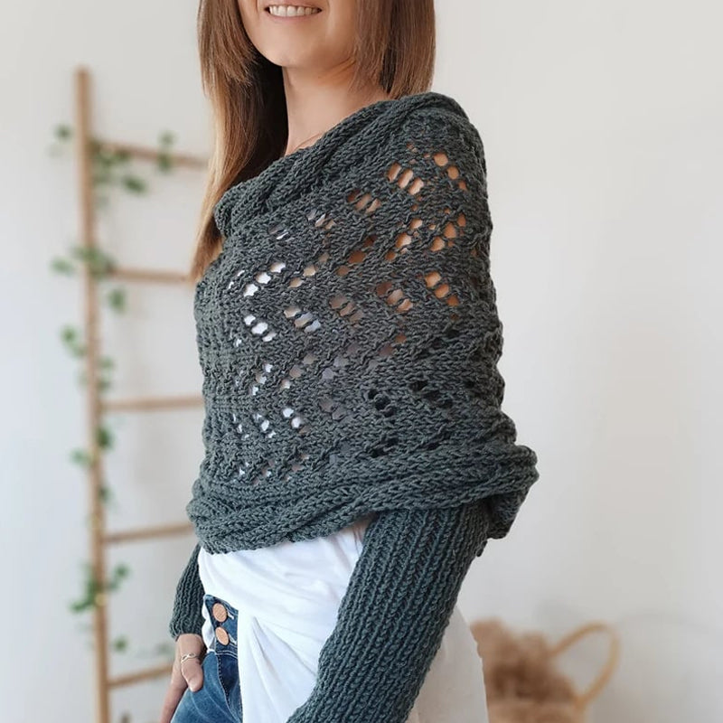 Knitted Cable Wrap For Women