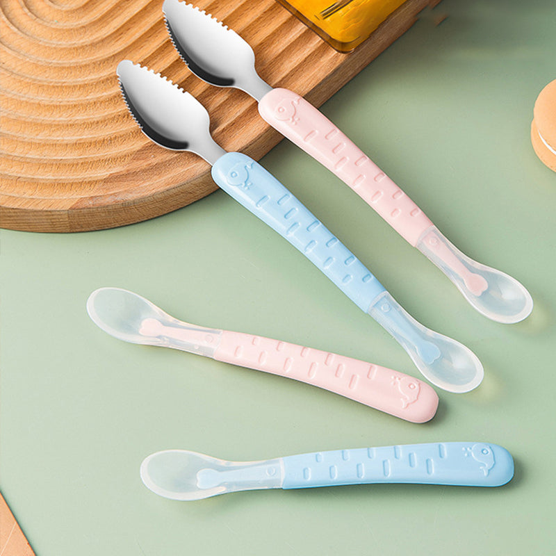 Double Head Baby Silicone Food Spoon