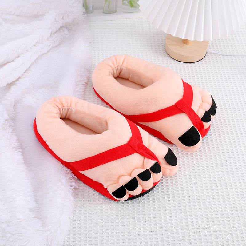 Funny Foot Plush Novelty Slippers