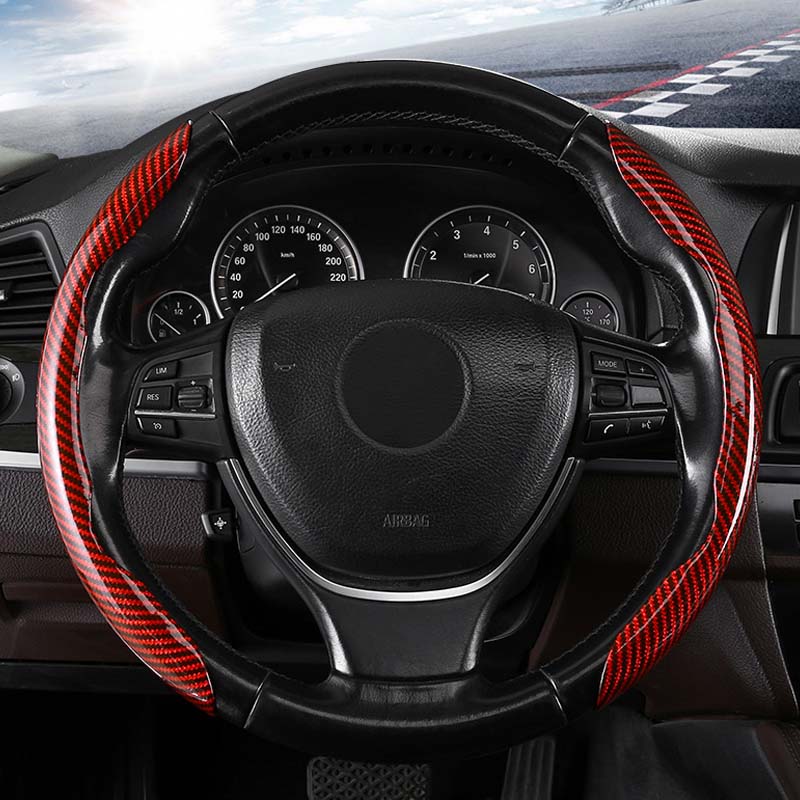 Universal Laser Carbon Fiber Pattern Steering Wheel Cove