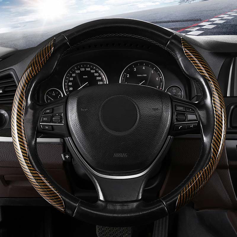 Universal Laser Carbon Fiber Pattern Steering Wheel Cove