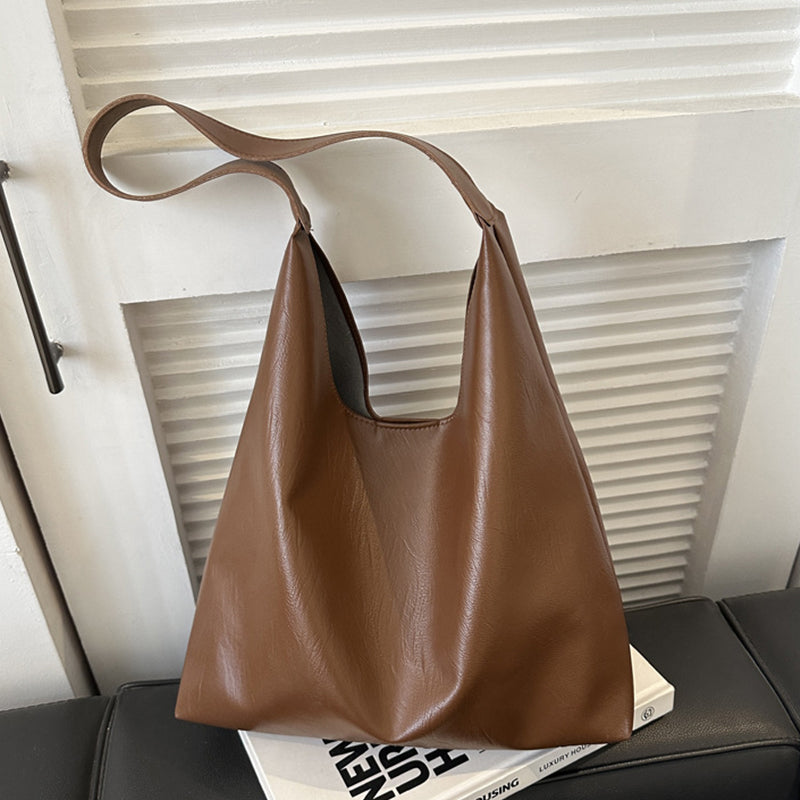 Western style solid color shoulder bag