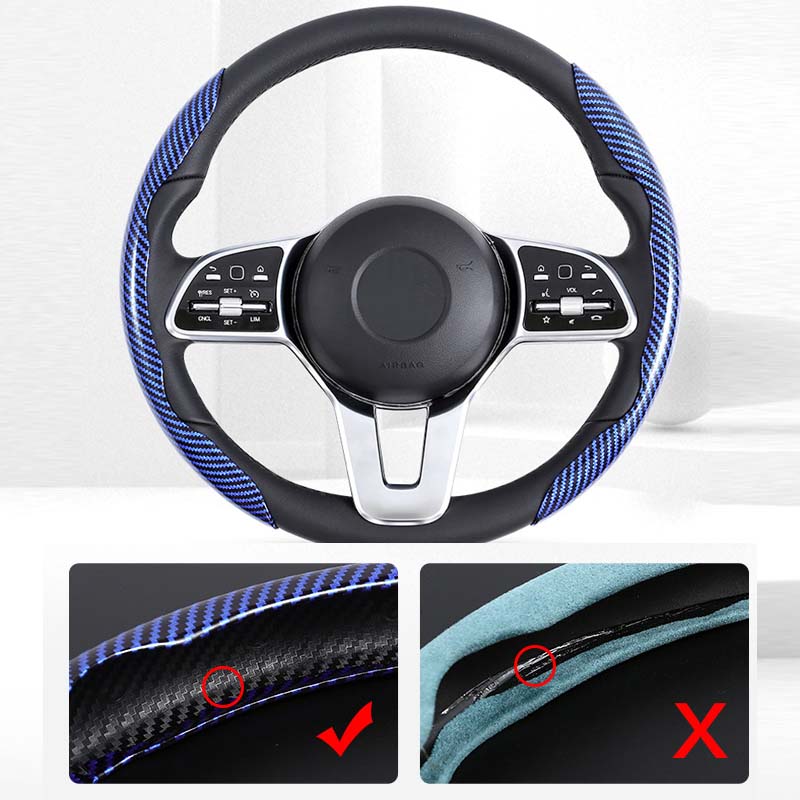 Universal Laser Carbon Fiber Pattern Steering Wheel Cove