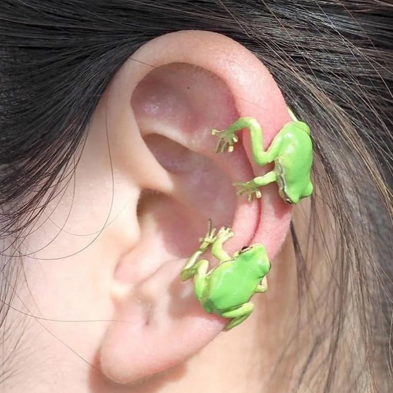 Latest-tree Frog Ring Earrings