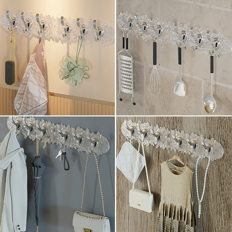 90° Foldable Sticky 6-Hook Hanging Rack