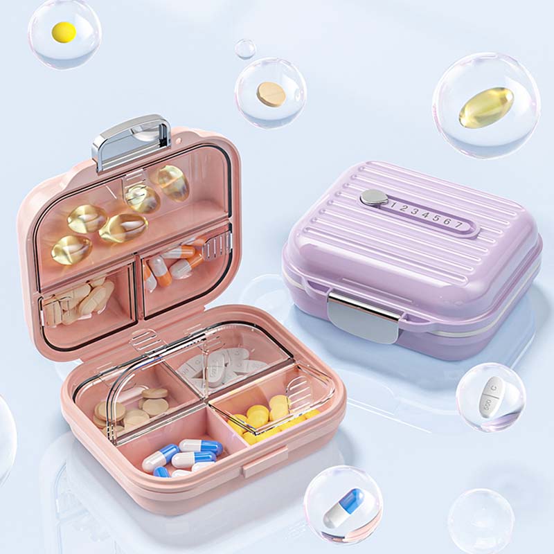 Mini portable pill box