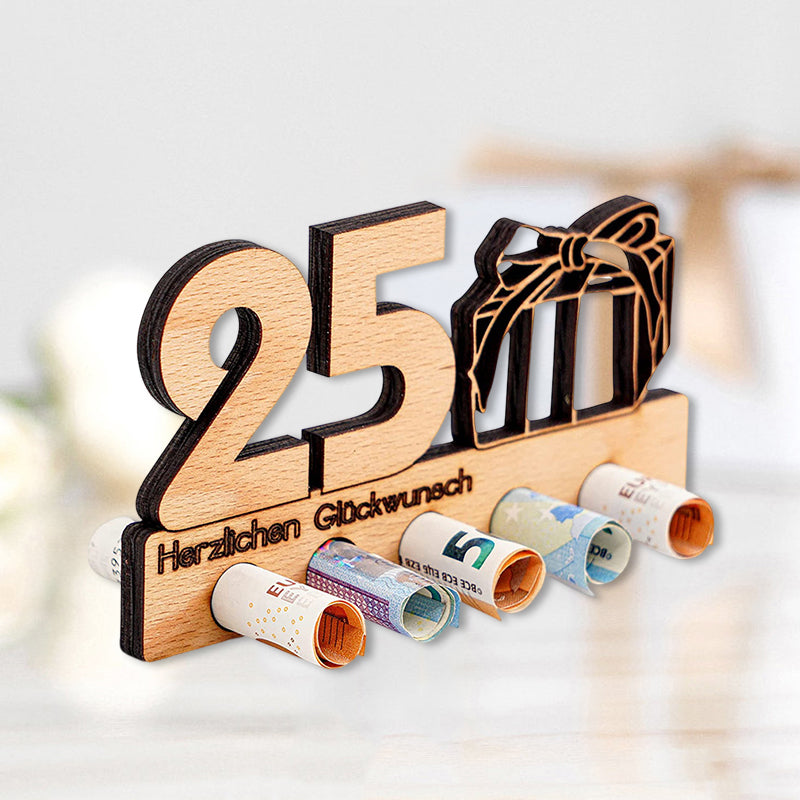Birthday gift wooden money clip