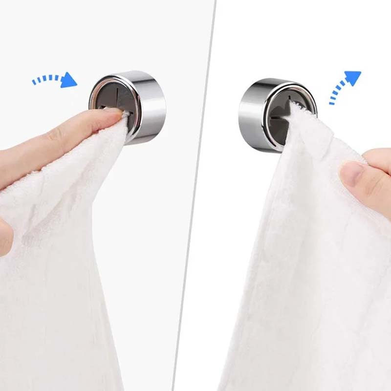 Round Adhesive Push Towel Hooks for Kitchen