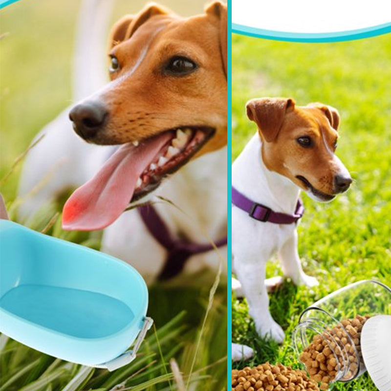 2 In 1 Portable Water Bottle Food Feeder