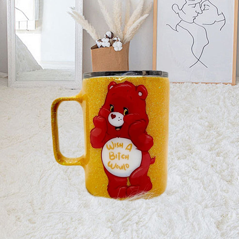 Bear Glitter Stainless Steel Mug