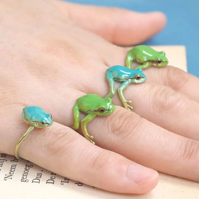 Latest-tree Frog Ring Earrings