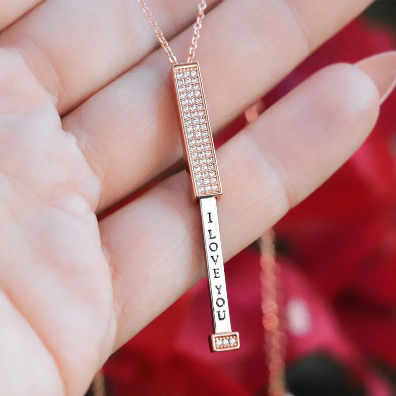 Secret Message I Love You Pendant Necklace