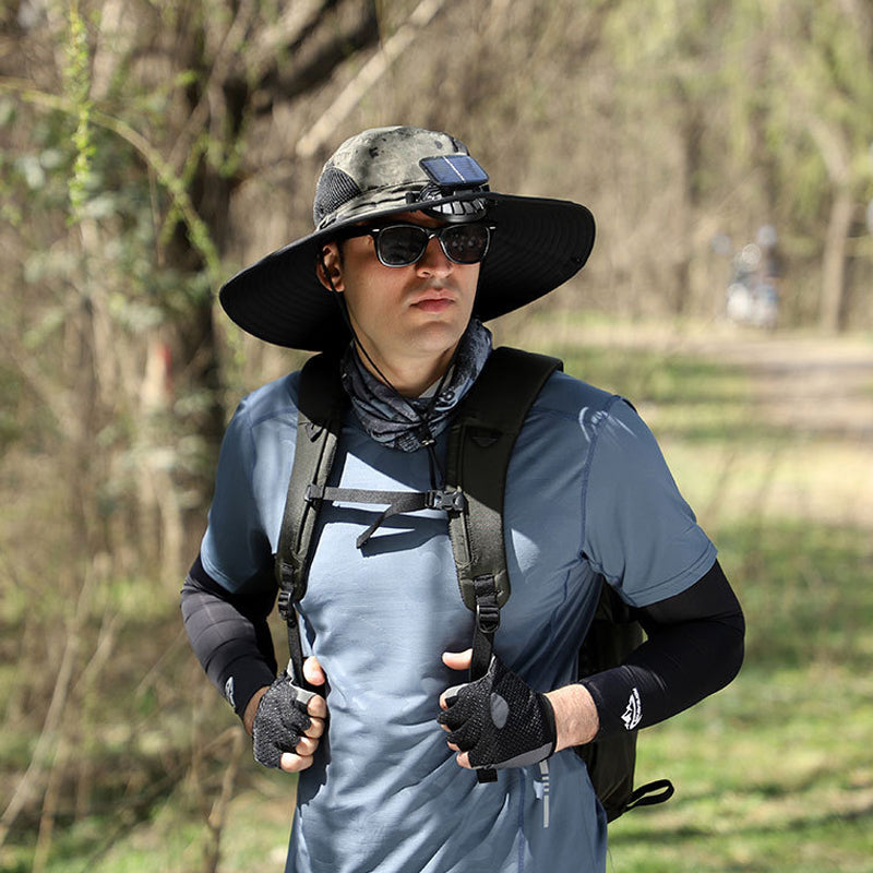 Solar & USB Charging Fan Outdoor Fishing Hat