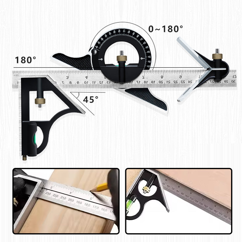 Multifunctional Combination of Movable Angle Ruler Set