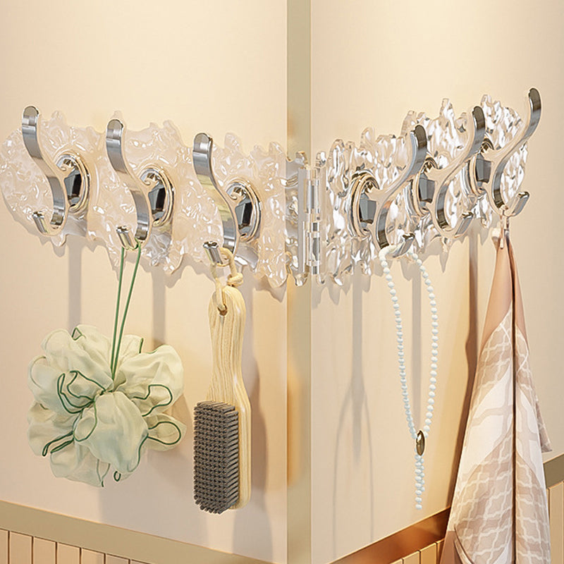 90° Foldable Sticky 6-Hook Hanging Rack