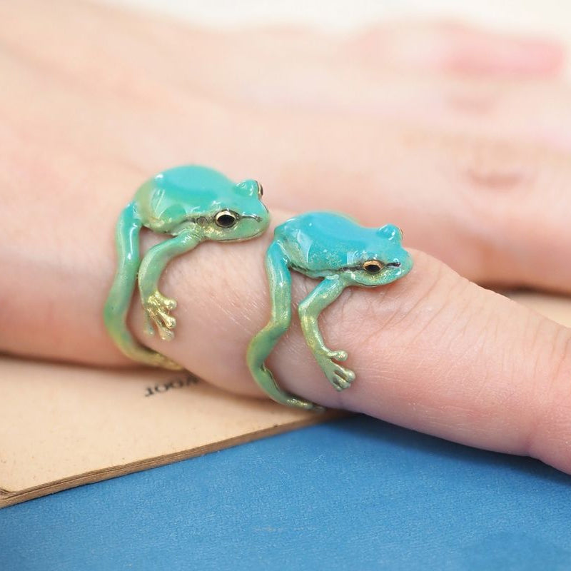 Latest-tree Frog Ring Earrings