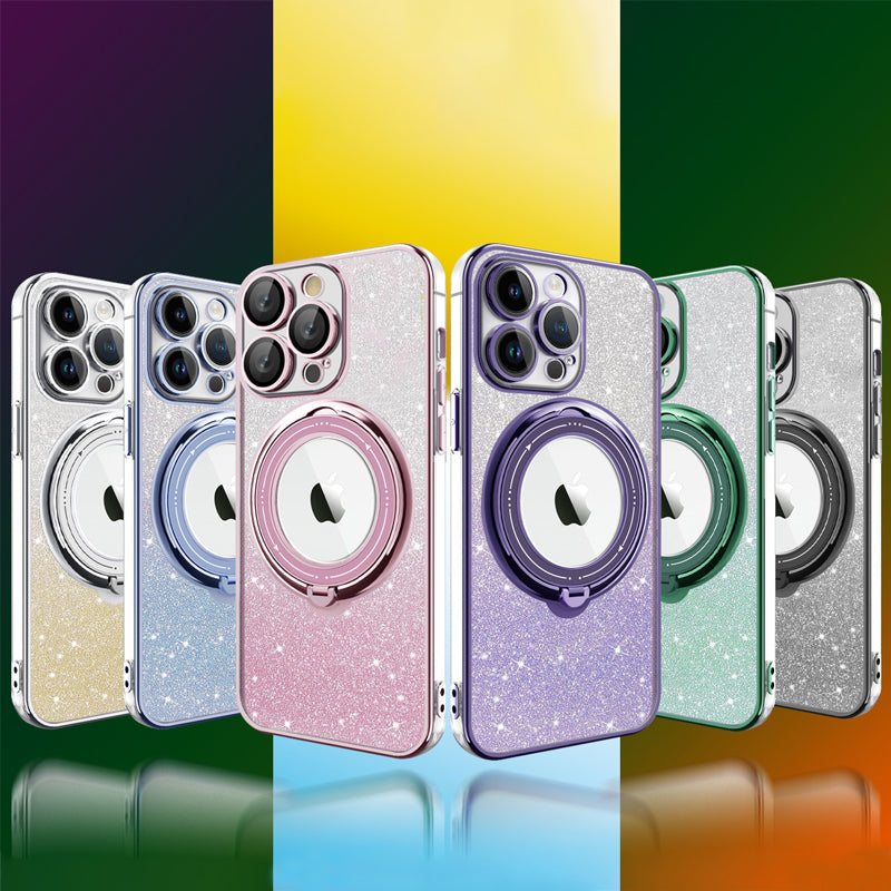 Magnetic Glitter iPhone Case with Invisible Stand