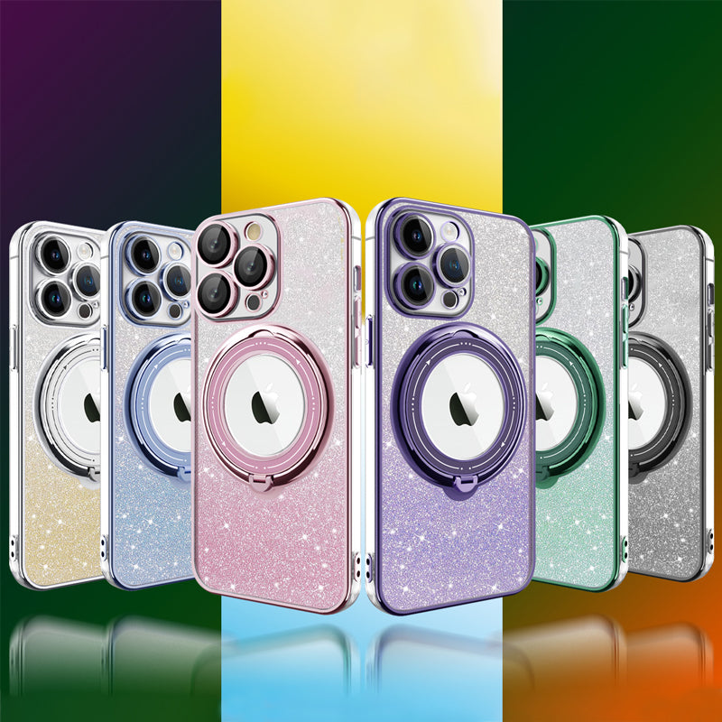 Magnetic Glitter Case with Invisible Stand for iPhone