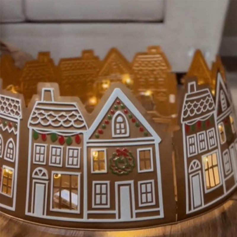 LED Gingerbread House Christmas Tree Collars Tree Skirt