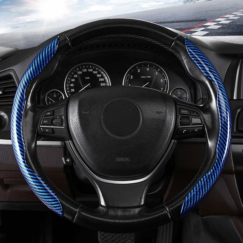 Universal Laser Carbon Fiber Pattern Steering Wheel Cove