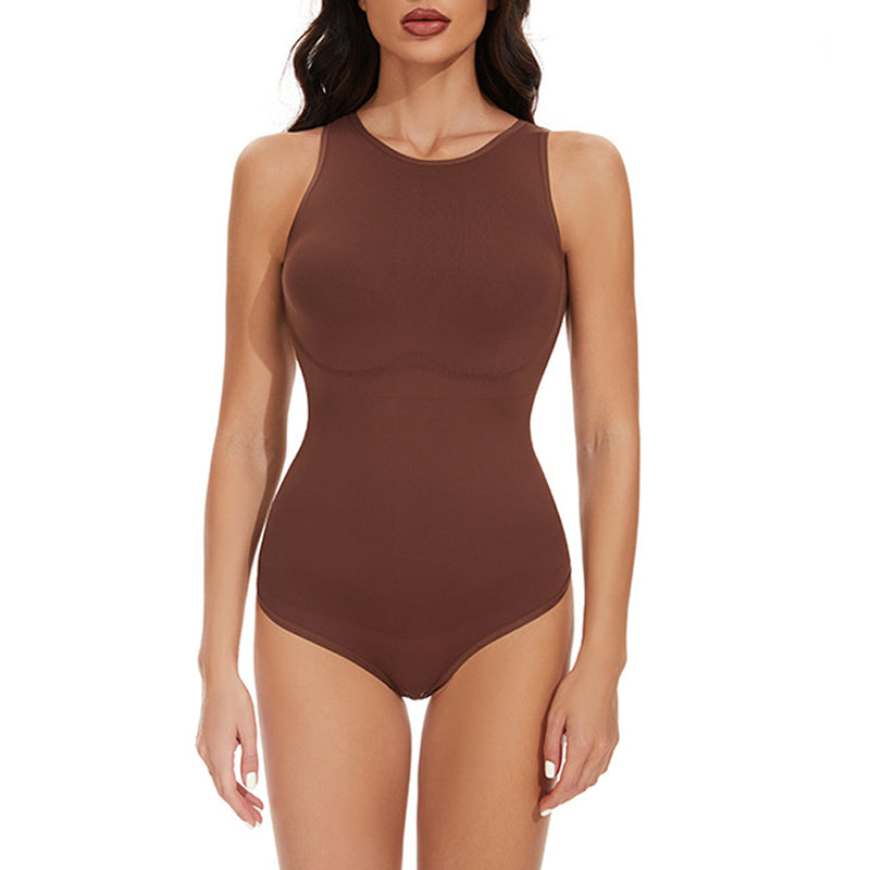 Solid Color Crew Neck Bodysuit