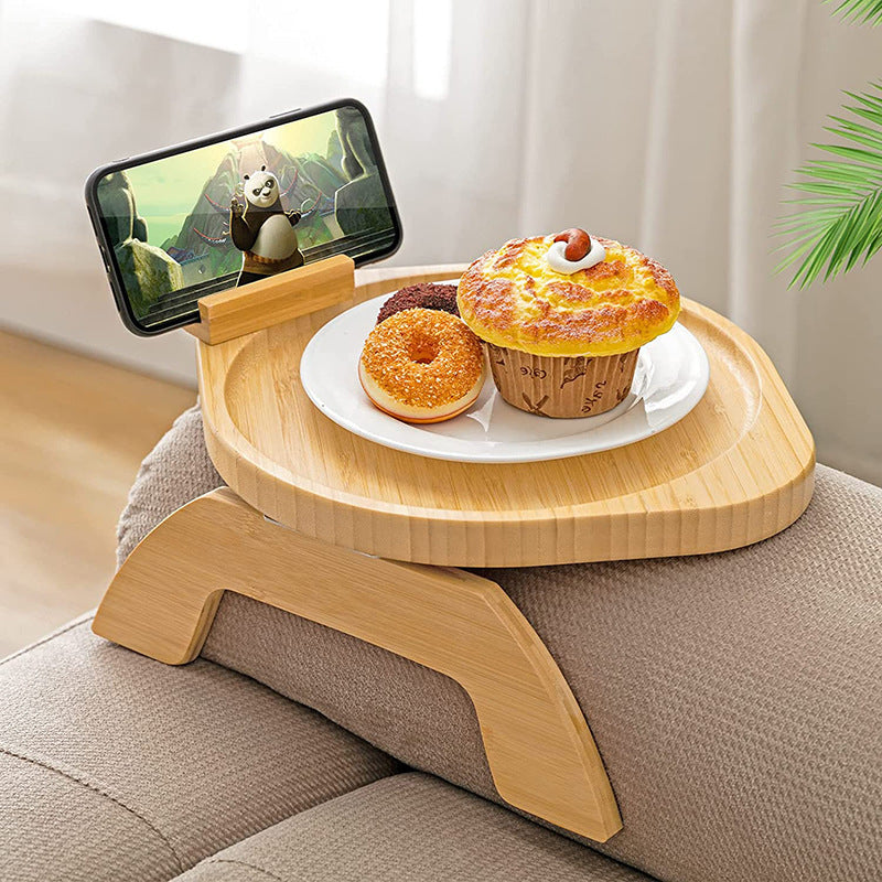 Sofa arm swivel tray