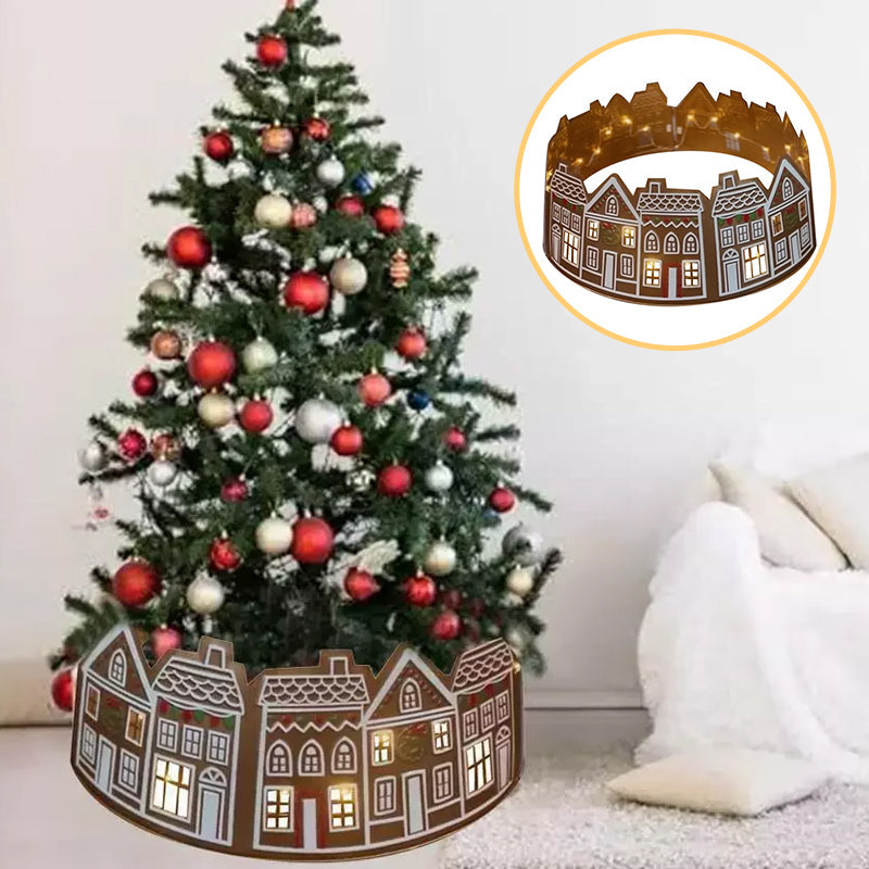 LED Gingerbread House Christmas Tree Collars Tree Skirt