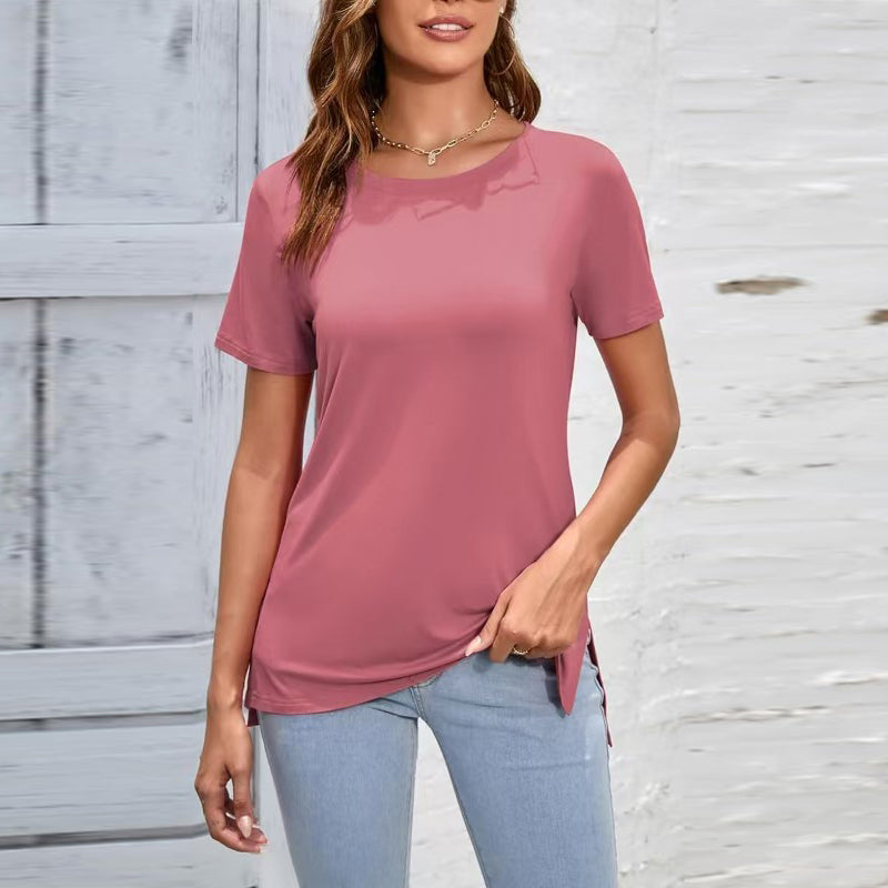 Women's casual side slit t-shirt