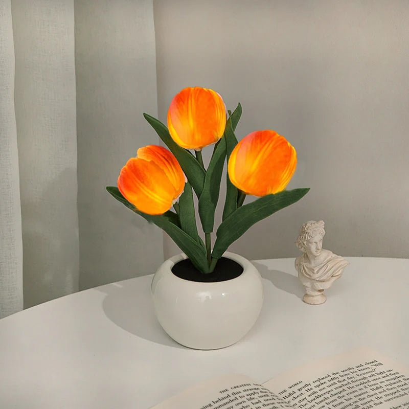 LED Tulip Night Light Flower Table Lamp