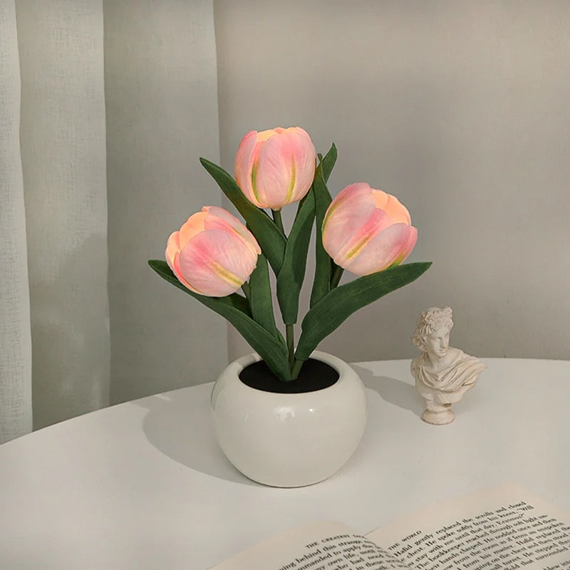 LED Tulip Night Light Flower Table Lamp